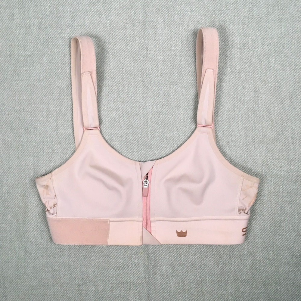 Shefit Adjustable Straps Zip Front Pink Marbled Impact Sports‎ Bra Size S